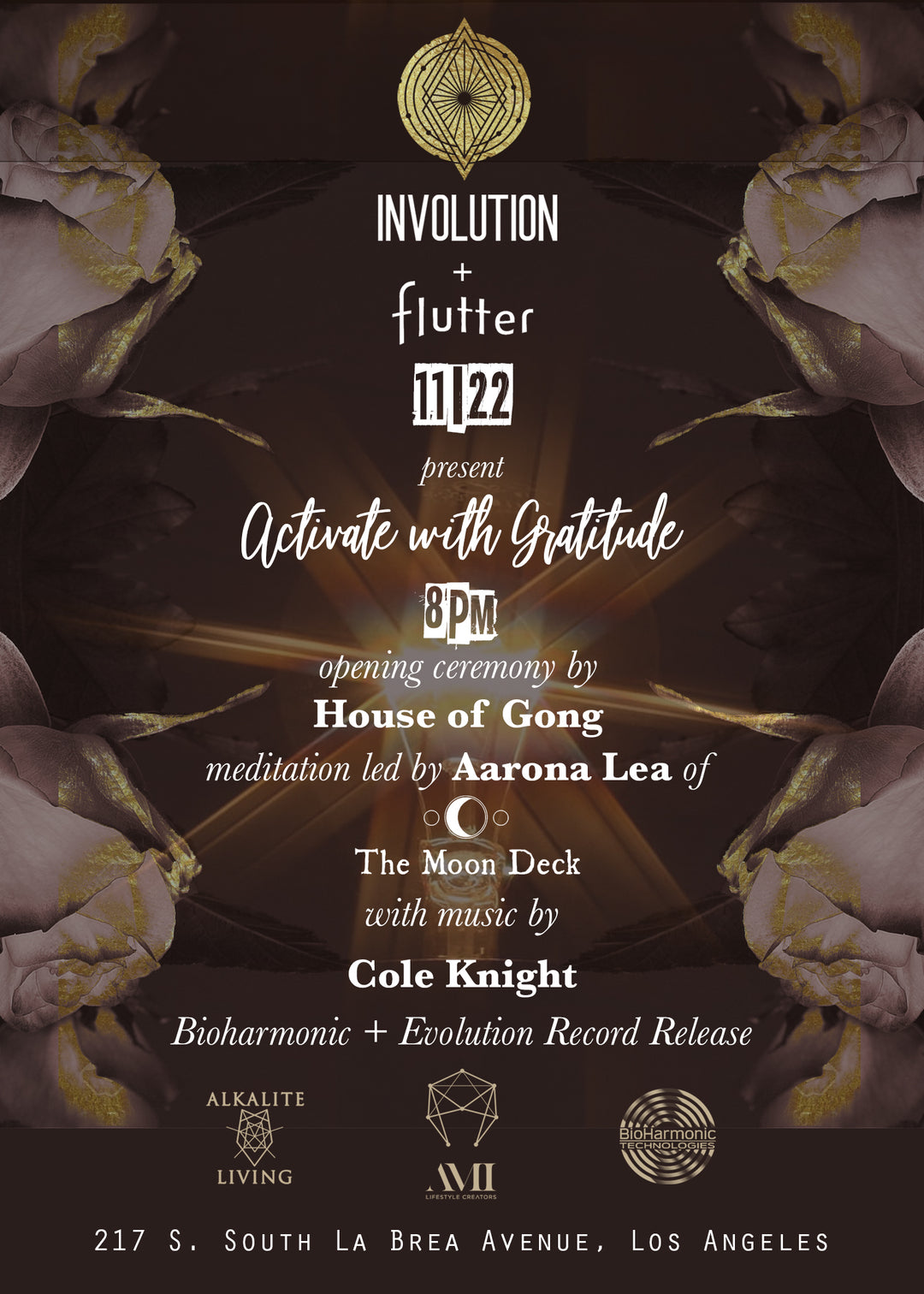 INVOLUTION + FLUTTER PRESENT “ACTIVATE WITH GRATITUDE” 11/22/19